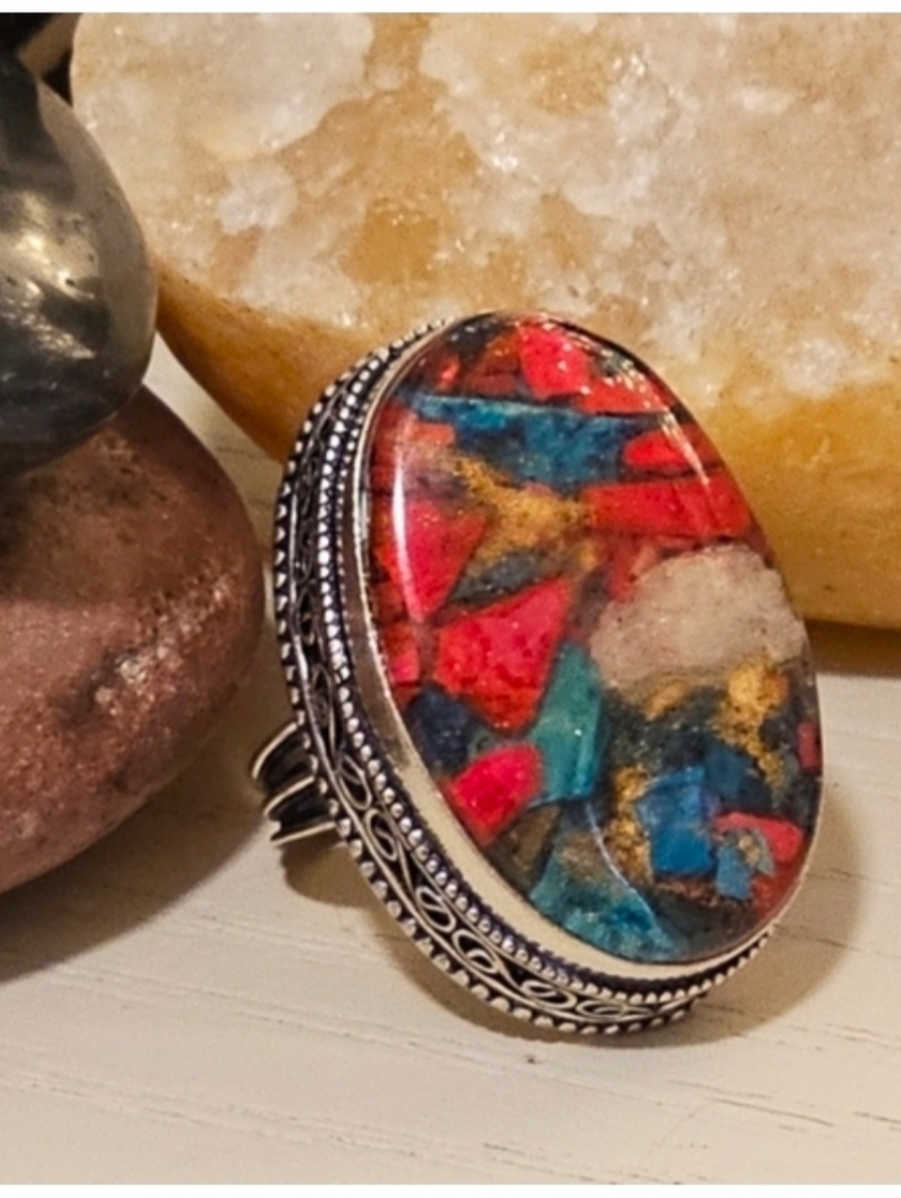 Spiny Oyster Turquoise Ring